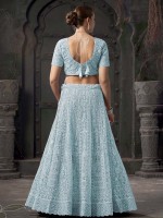 Sky Blue Premium Net Lehenga Choli